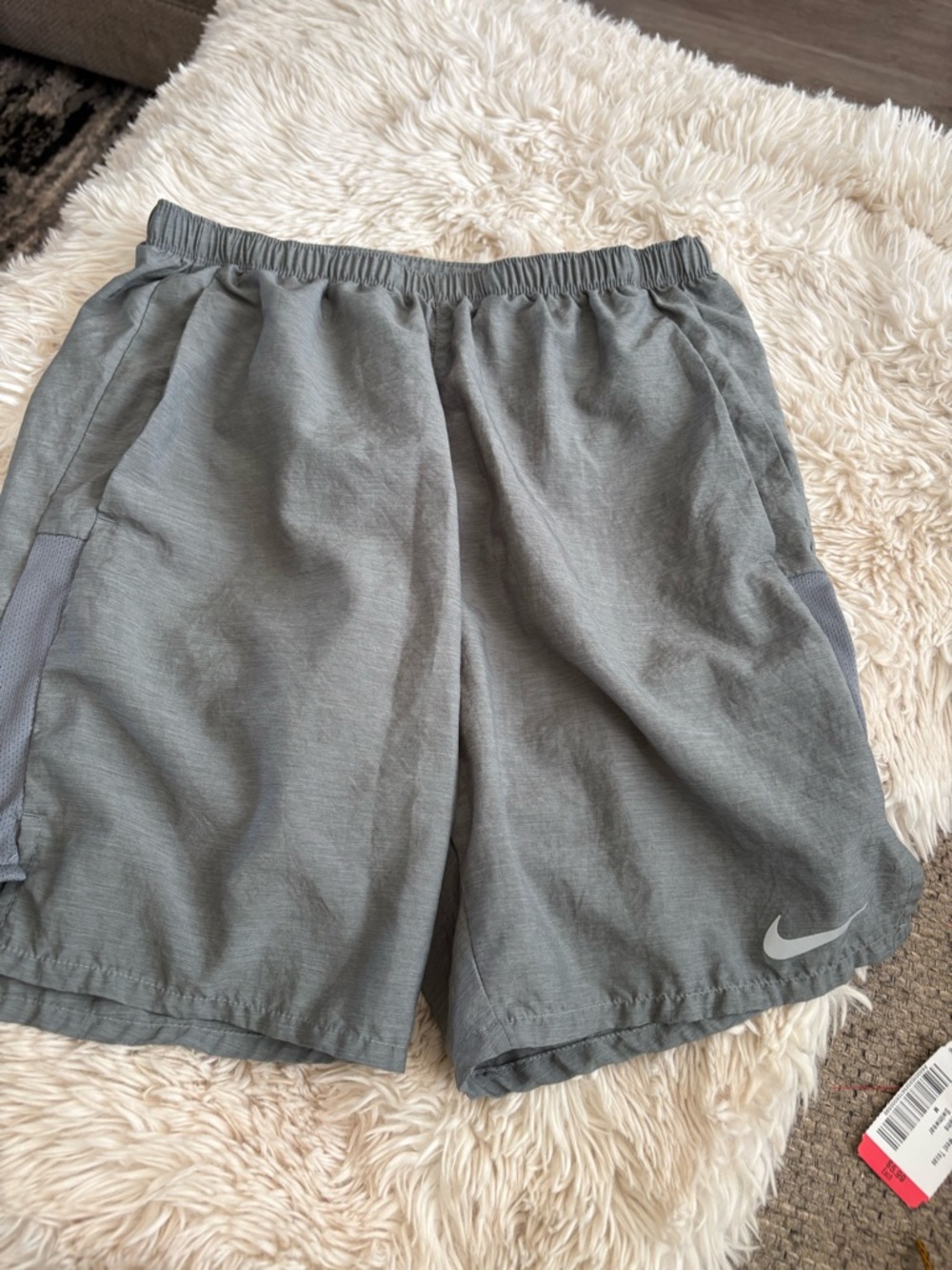 Nike Men’s Gray Athletic Shorts with Swoosh